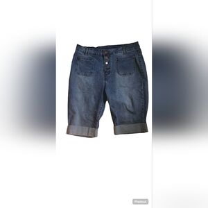 Denim Button-Up Shorts